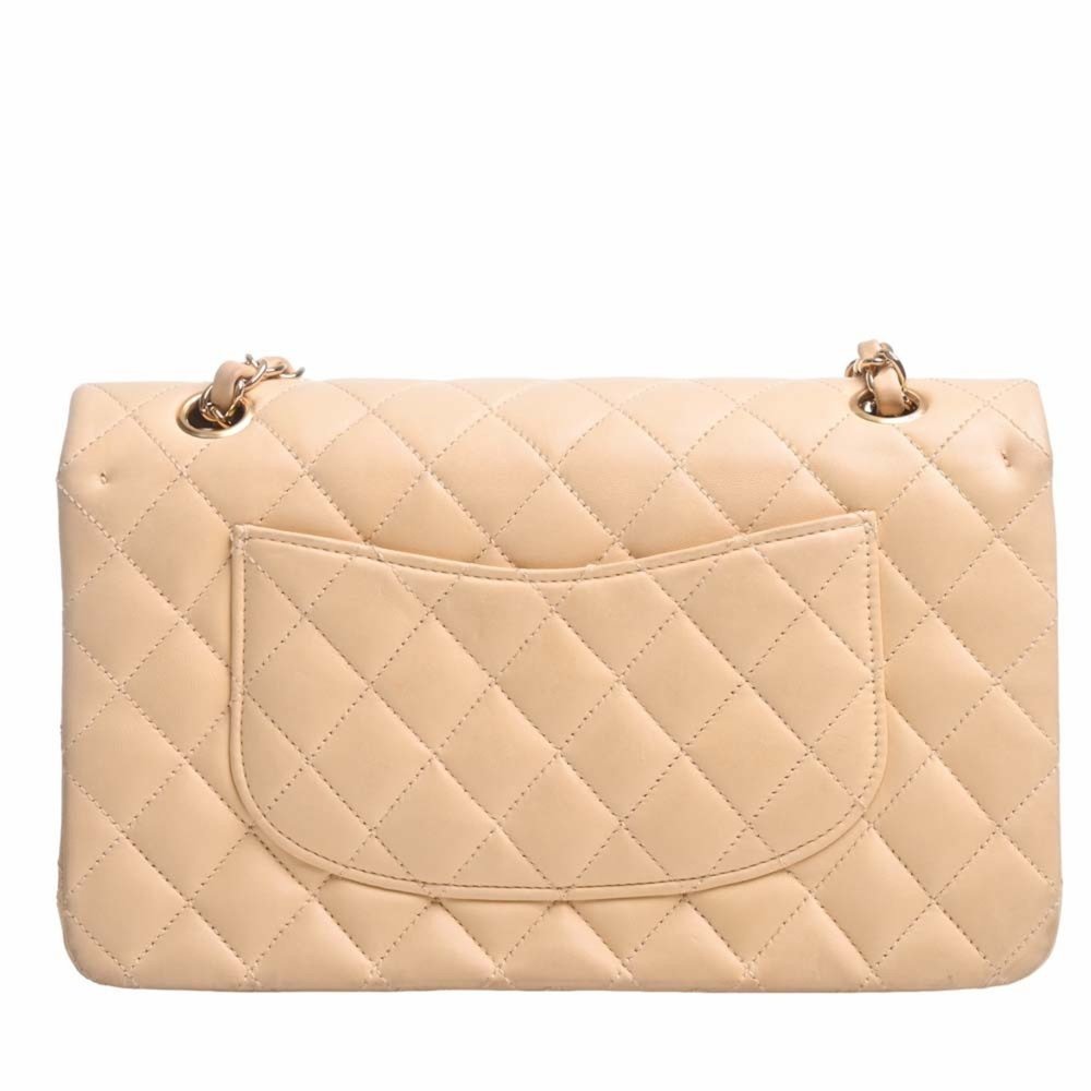 CHANEL Leather Matelasse Coco Mark W Flap Chain Shoulder Bag Beige Women's - Picture 2 of 10